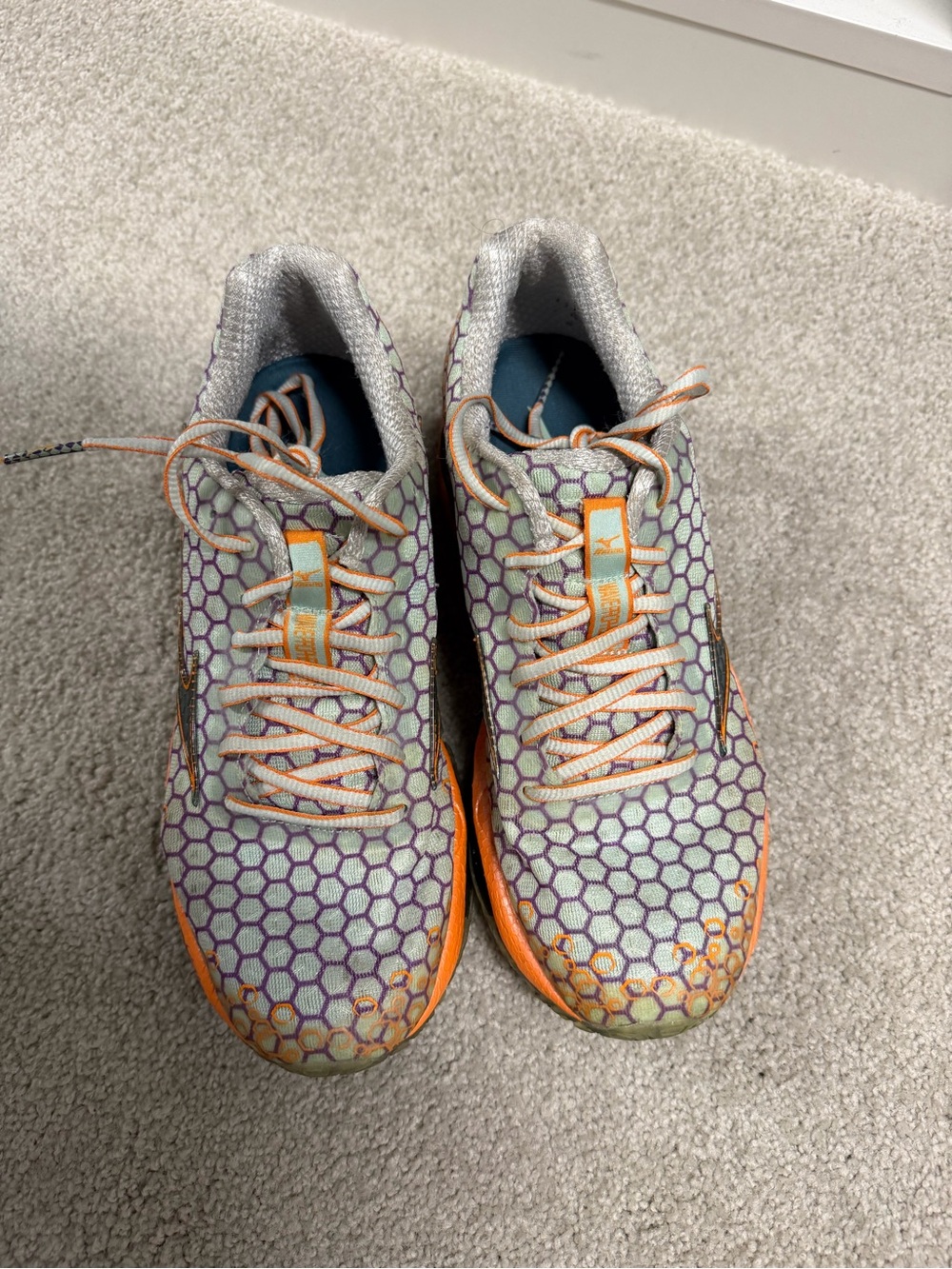 Women's Athletic Sneakers with Orange Accents